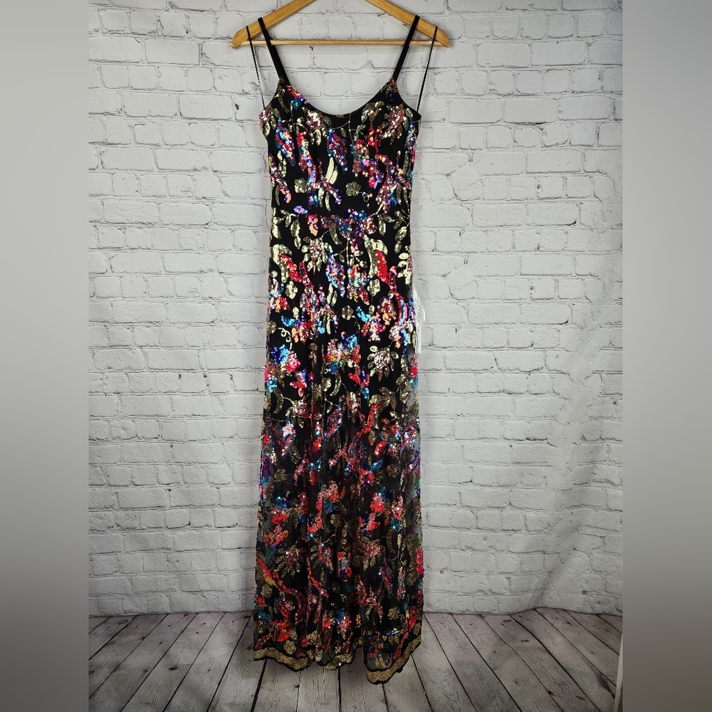 Dress the Population Umalina Multi Color Gold Floor Length Dress